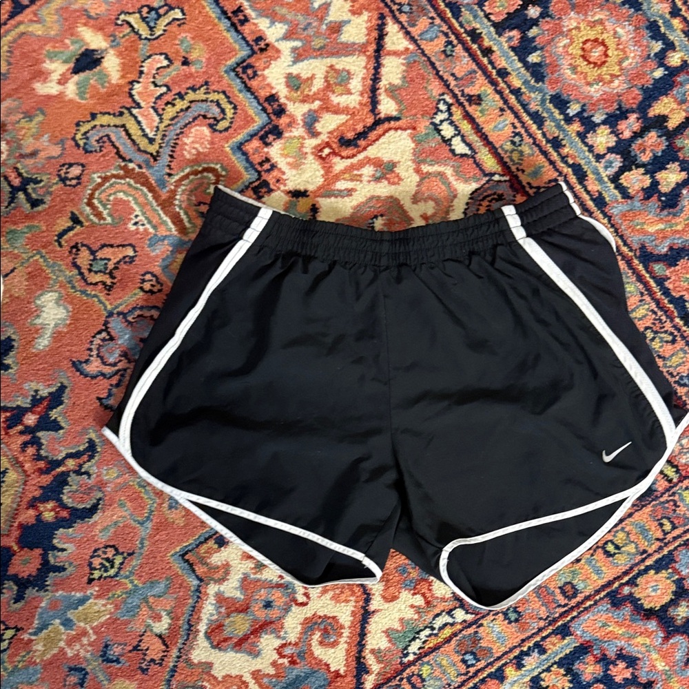 Nike Women's Black/White Dri-fit Athletic Shorts